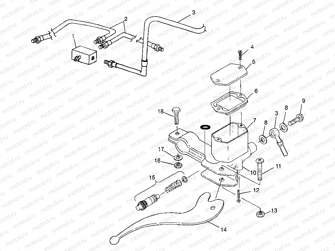 CONTROLS - RH MASTER CYLINDER/BRAKE LINE Magnum 6X6 W97AE42A and Swedish Ma (4940754075B014) | CONTROLS - RH MASTER CYLINDER/BRAKE LINE Magnum 6X6 W97AE42A and Swedish Ma (4940754075B014)