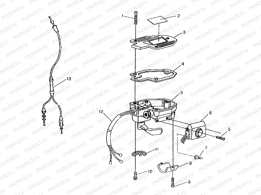CONTROLS - THROTTLE ASM./CABLE 6x6 400L | CONTROLS - THROTTLE ASM./CABLE 6x6 400L, SWEDISH S948740 and  NORWEGIAN N94 (4926812681022A)