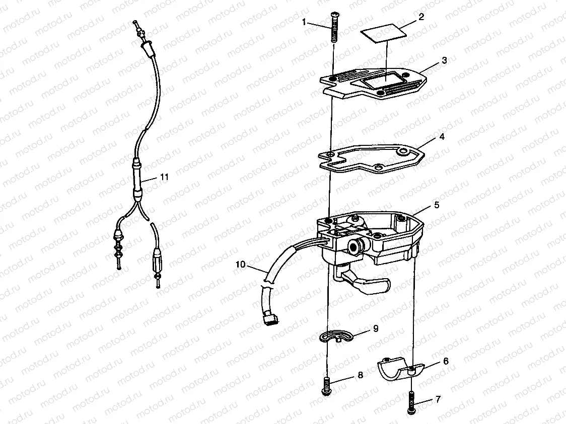 CONTROLS - THROTTLE ASM./CABLE Magnum 2X4 W98AA42A (4945524552B008) | CONTROLS - THROTTLE ASM./CABLE Magnum 2X4 W98AA42A (4945524552B008)