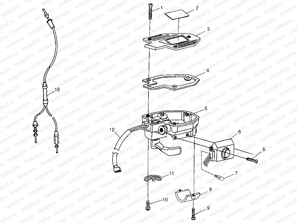 CONTROLS - THROTTLE ASM./CABLE Magnum 4X4 W97AC42A | CONTROLS - THROTTLE ASM./CABLE Magnum 4X4 W97AC42A, Swedish Magnum 4X4 S97A (4940834083B009)