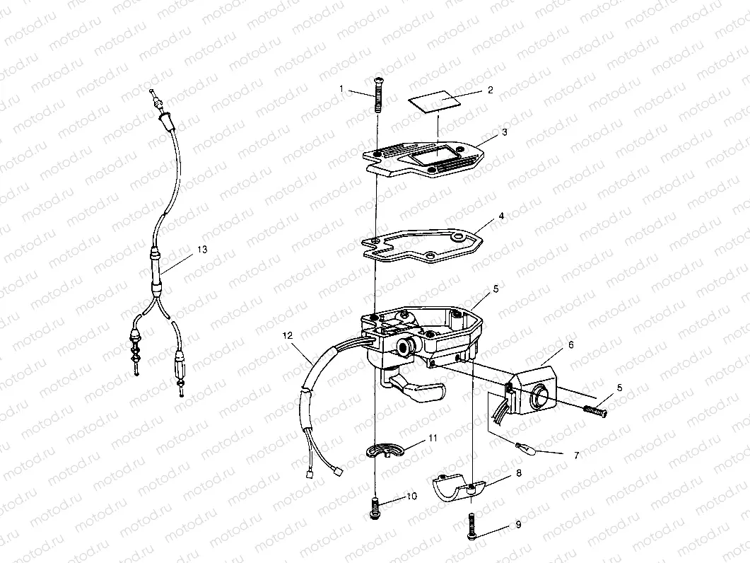 CONTROLS - THROTTLE ASM./CABLE Scrambler W957840 (4927252725B011) | CONTROLS - THROTTLE ASM./CABLE Scrambler W957840 (4927252725B011)