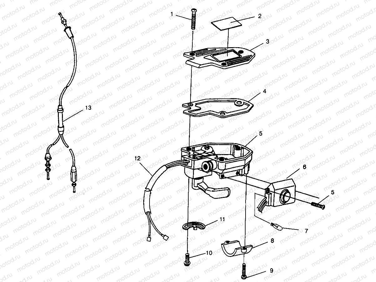CONTROLS - THROTTLE ASM./CABLE Scrambler W967840 (4935823582B011) | CONTROLS - THROTTLE ASM./CABLE Scrambler W967840 (4935823582B011)