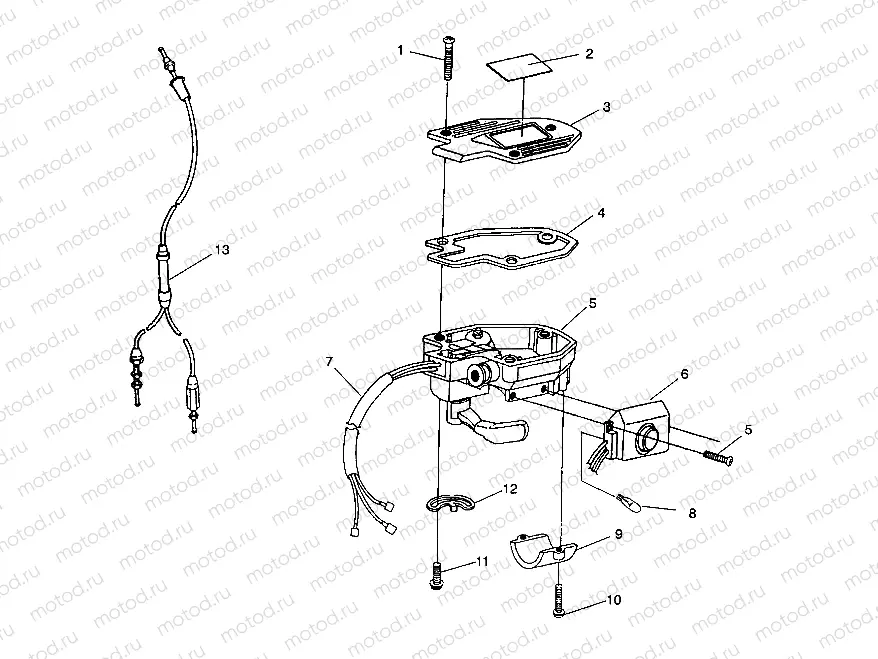 CONTROLS - THROTTLE ASM./CABLE Sportsman 4X4 / W938039 (4926382638020A) | CONTROLS - THROTTLE ASM./CABLE Sportsman 4X4 / W938039 (4926382638020A)