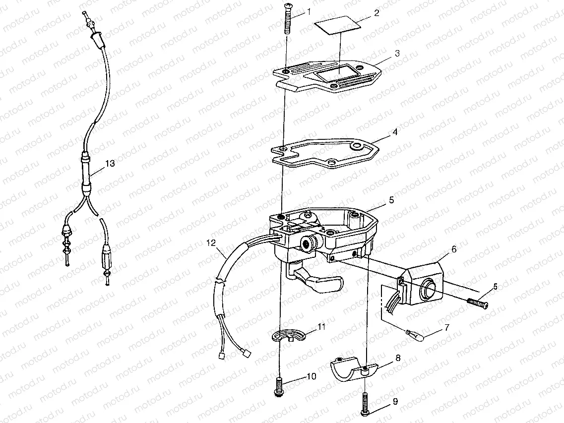 CONTROLS - THROTTLE ASM./CABLE  SPORTSMAN 500 W97CH50A (4939993999B009) | CONTROLS - THROTTLE ASM./CABLE  SPORTSMAN 500 W97CH50A (4939993999B009)