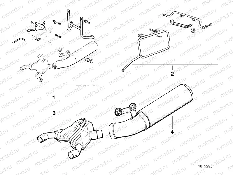 Conversion kit, exhaust system, low