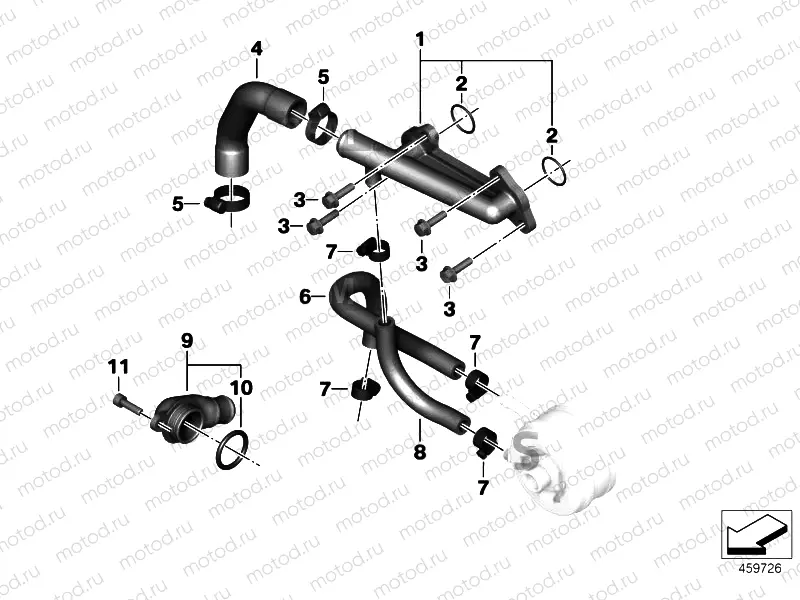 Coolant hoses / mounted components