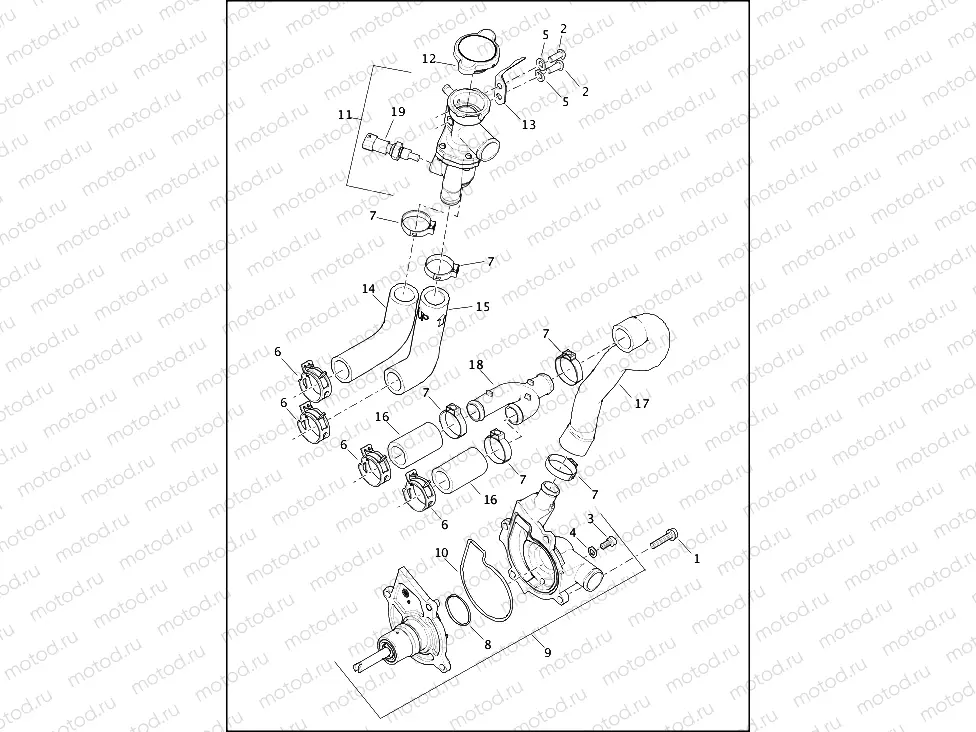 COOLANT PUMP AND THERMOSTAT