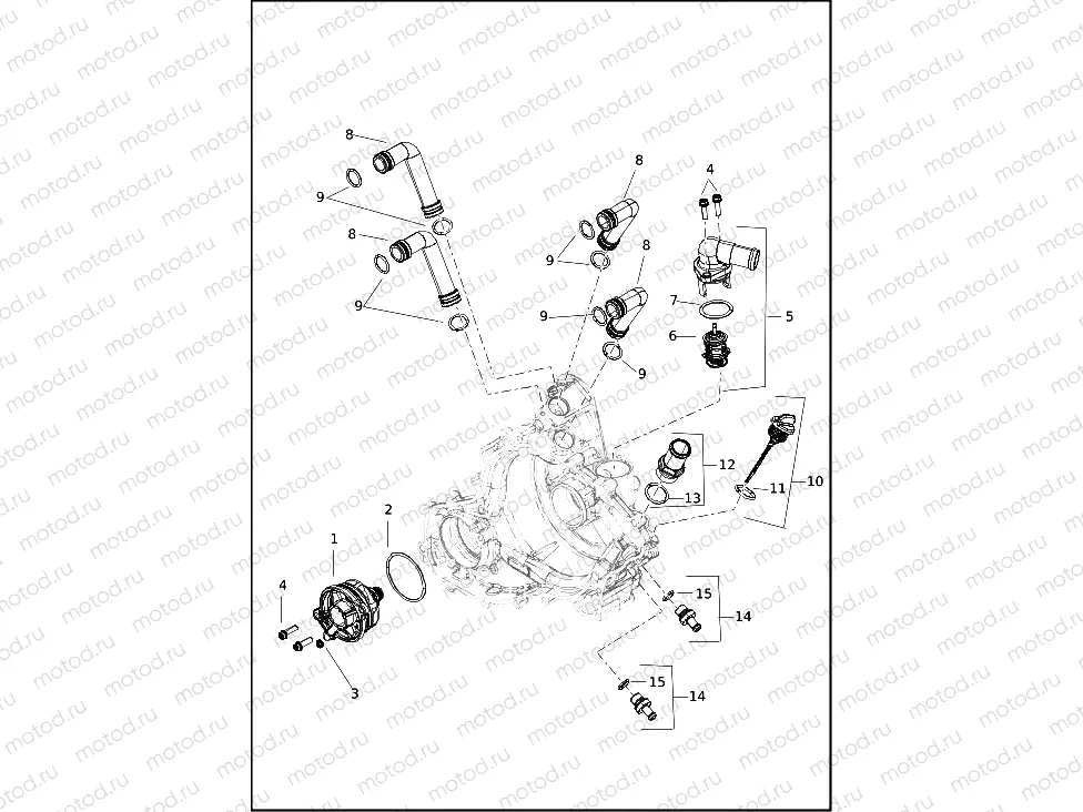 COOLANT PUMP AND THERMOSTAT