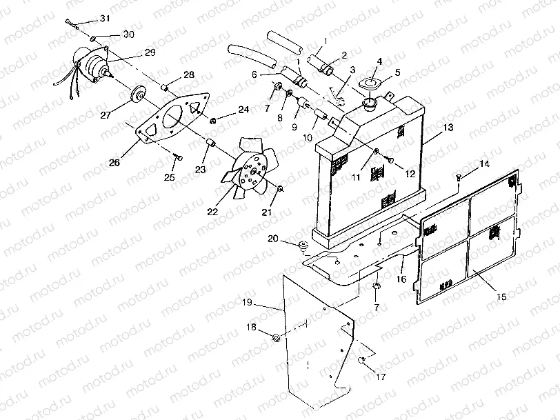 COOLING SYSTEM 6x6 400L | COOLING SYSTEM 6x6 400L, SWEDISH S948740 and  NORWEGIAN N948740 (4926812681007A)