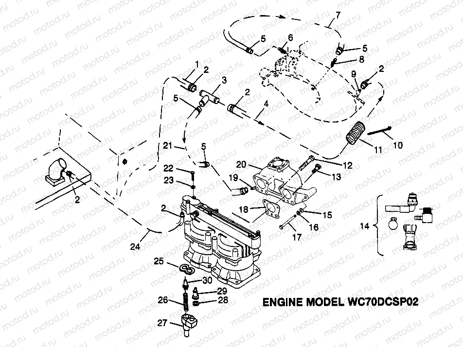 COOLING SYSTEM - ENGINE MODEL WC70DCSP02 SLT 700 B974572 (4941124112B008) | COOLING SYSTEM - ENGINE MODEL WC70DCSP02 SLT 700 B974572 (4941124112B008)
