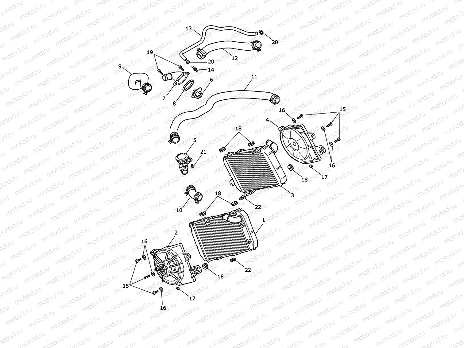Cooling system radiator