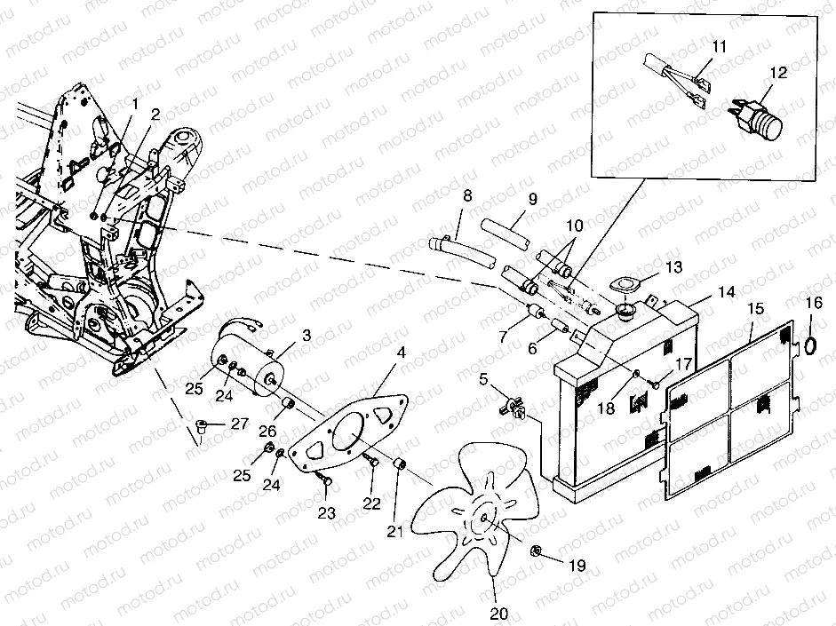 COOLING SYSTEM Scrambler 400L W97BC38C (4939893989A010) | COOLING SYSTEM Scrambler 400L W97BC38C (4939893989A010)