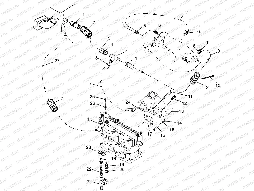 COOLING SYSTEM SL 700 B974071 | COOLING SYSTEM SL 700 B974071, Intl. SL 700 I974071, SL 700 Deluxe B974072 (4940874087B011)