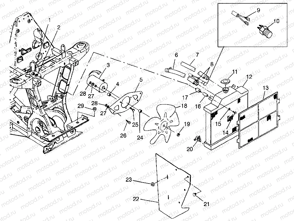 COOLING SYSTEM Sportsman 400L W97AC38C (4939673967A011) | COOLING SYSTEM Sportsman 400L W97AC38C (4939673967A011)