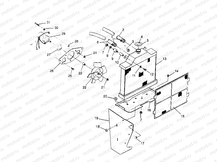 COOLING SYSTEM Sportsman 4x4 W958040 (4930403040A011) | COOLING SYSTEM Sportsman 4x4 W958040 (4930403040A011)