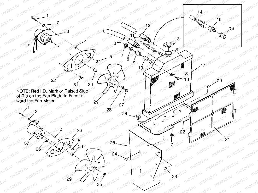COOLING SYSTEM Sportsman 4x4 W968040 (4935943594A011) | COOLING SYSTEM Sportsman 4x4 W968040 (4935943594A011)