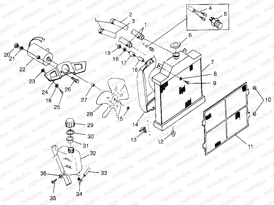 COOLING SYSTEM  SPORTSMAN 500 W97CH50A (4939993999A013) | COOLING SYSTEM  SPORTSMAN 500 W97CH50A (4939993999A013)