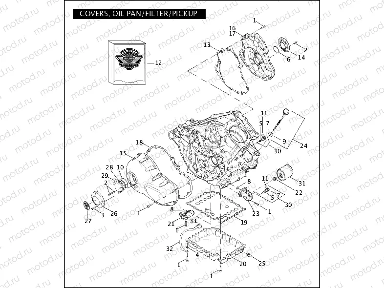 COVERS, OIL PAN/FILTER/PICKUP