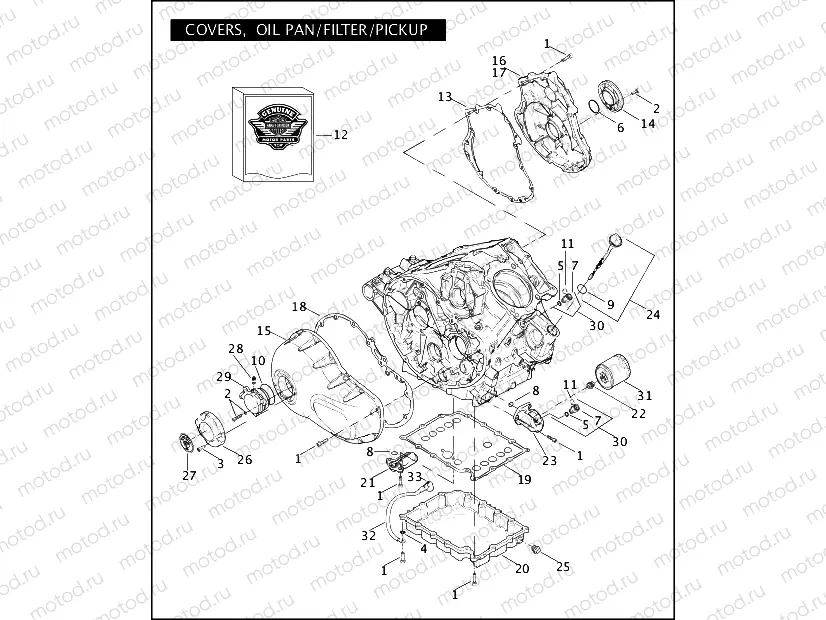 COVERS, OIL PAN/FILTER/PICKUP