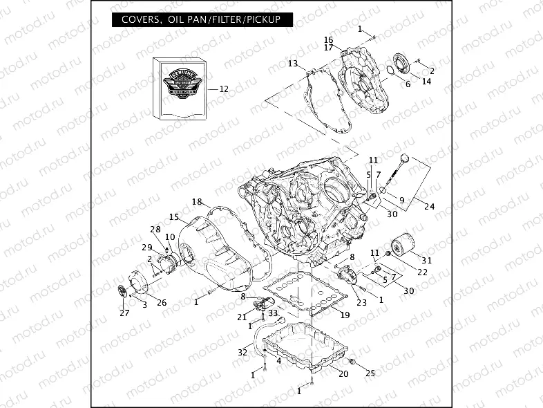 COVERS, OIL PAN/FILTER/PICKUP