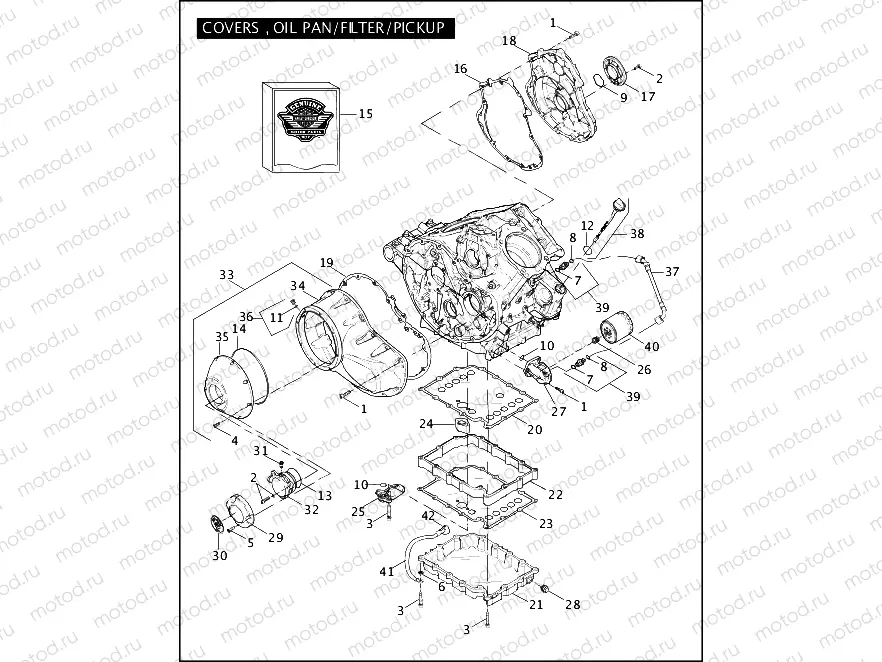 COVERS, OIL PAN/FILTER/PICKUP