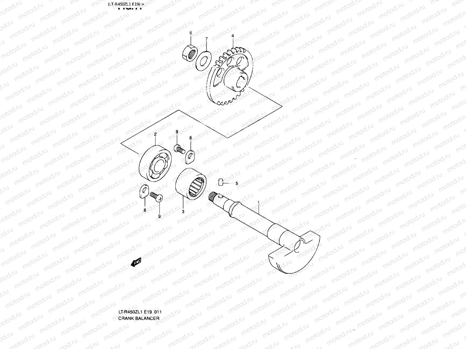 CRANK BALANCE SHAFT (LT-R450ZL1 E19)