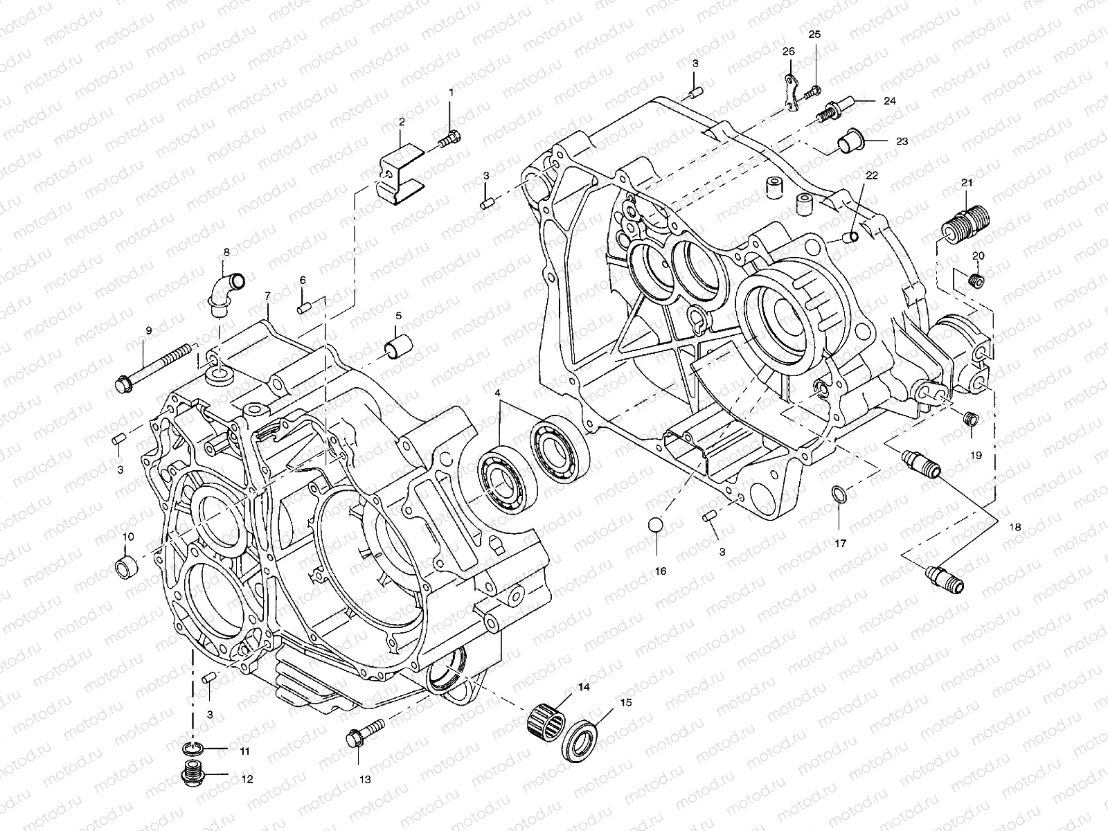CRANKCASE - A01CK32AA (4964086408C005) | CRANKCASE - A01CK32AA (4964086408C005)