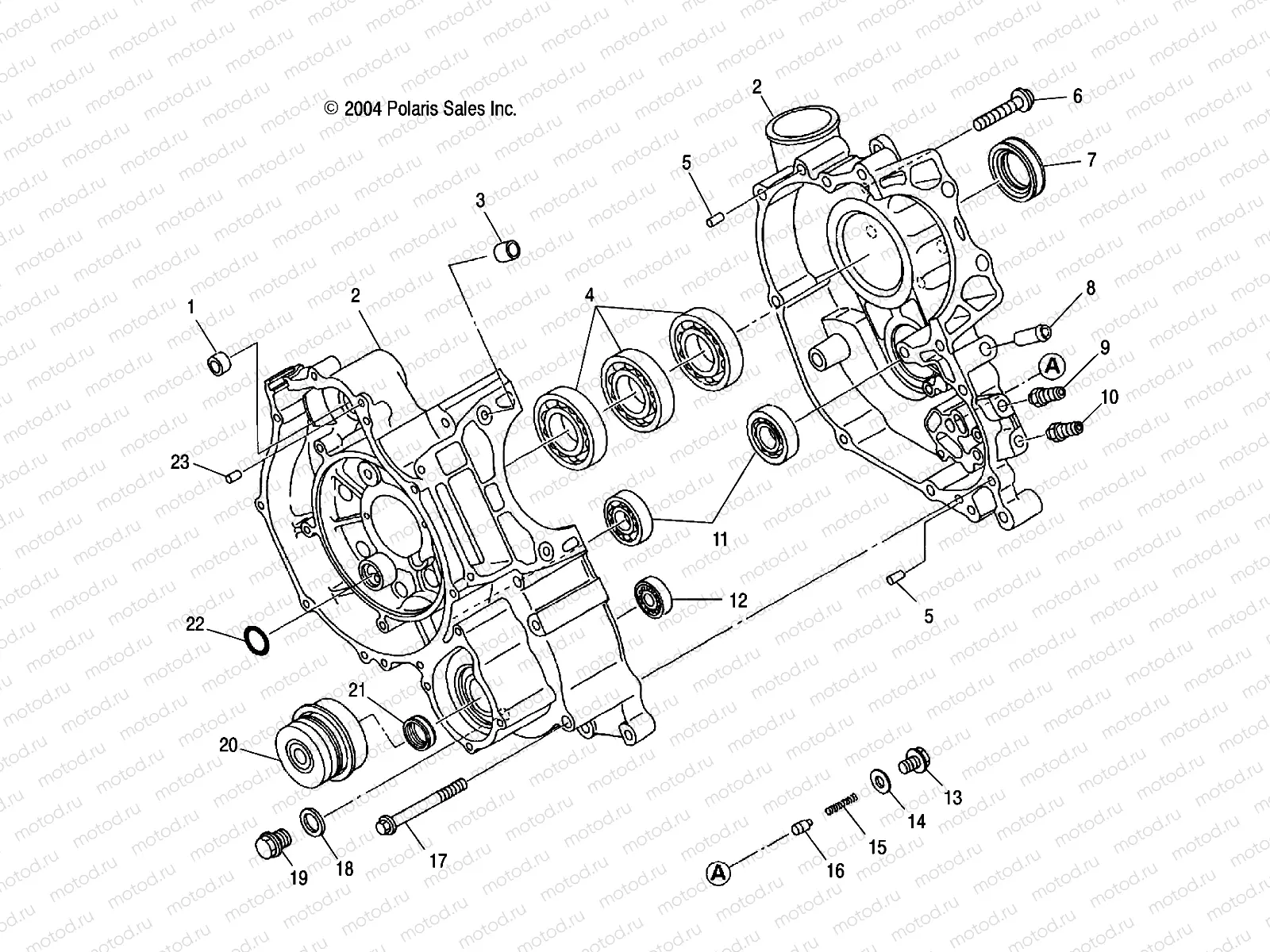 CRANKCASE - A04RB42AA/A04RD50AA/AB/AC/A04RF50AA (4995359535E08) | CRANKCASE - A04RB42AA/A04RD50AA/AB/AC/A04RF50AA (4995359535E08)