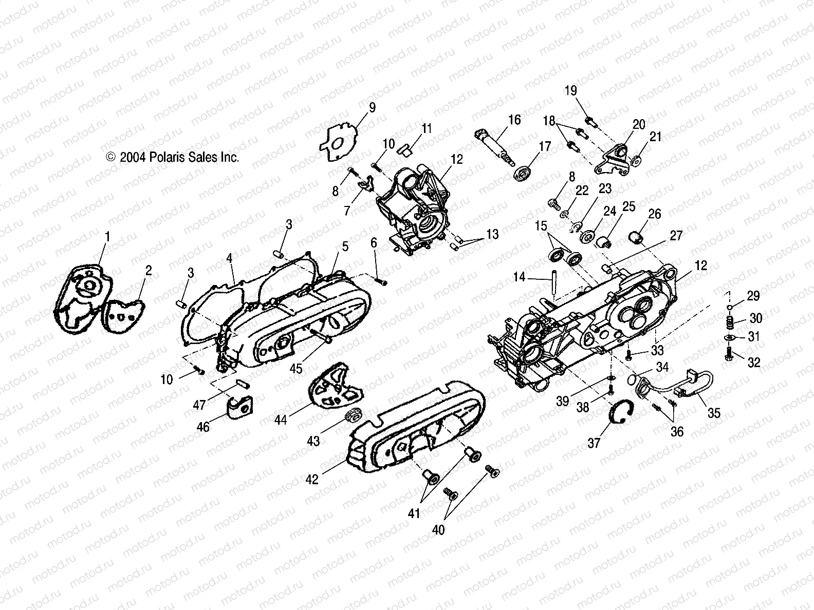 CRANKCASE - A05KA09CA/CB (4995259525A10) | CRANKCASE - A05KA09CA/CB (4995259525A10)