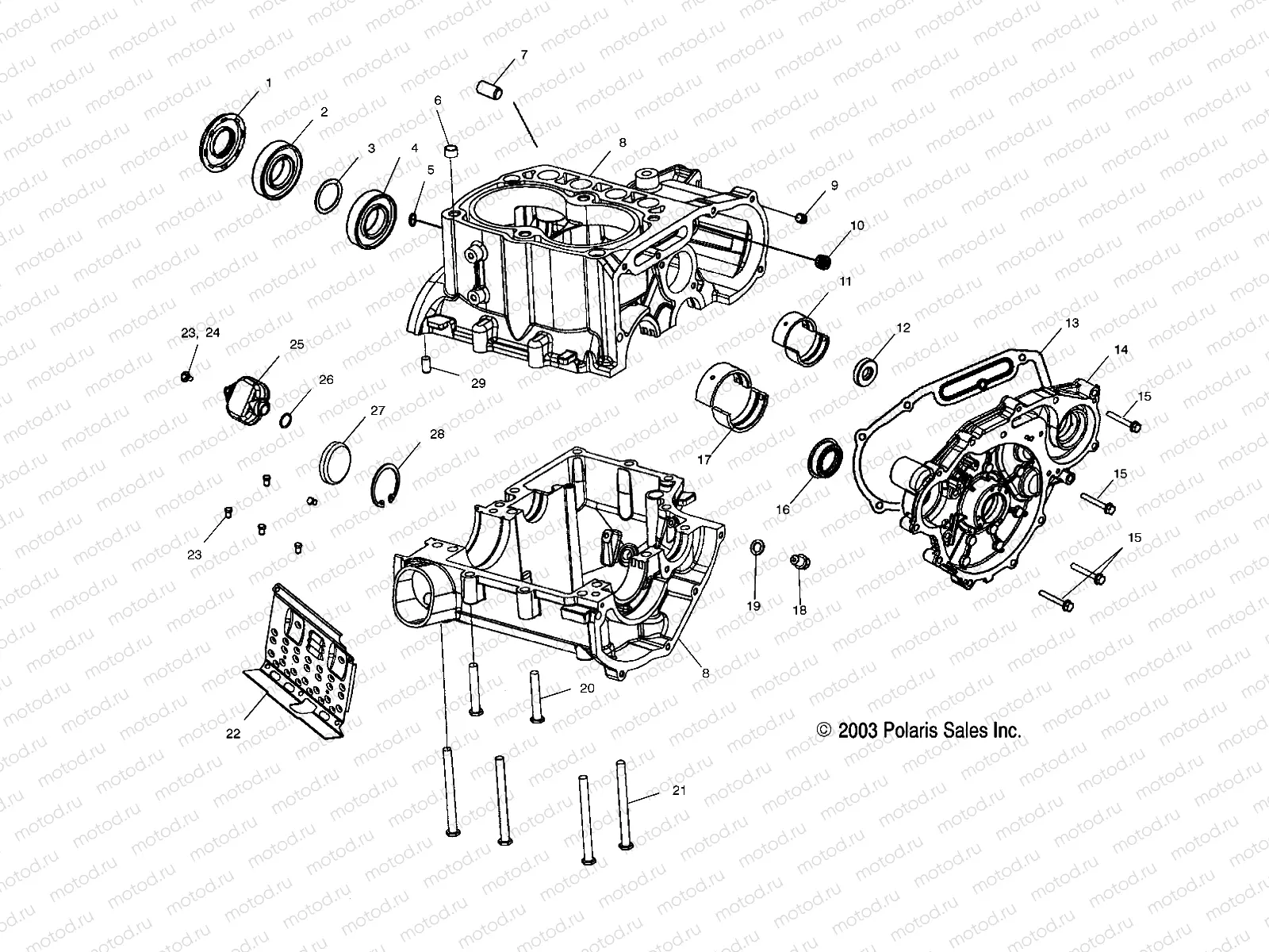 CRANKCASE - A06MH68AA/AD/AF (4987438743D03) | CRANKCASE - A06MH68AA/AD/AF (4987438743D03)