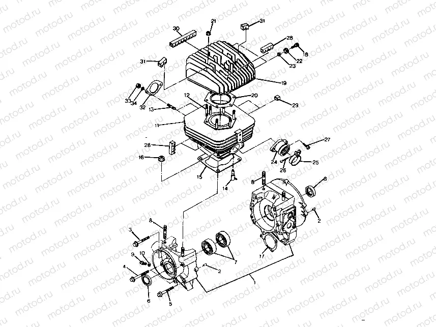 CRANKCASE and CYLINDER  250 2X4 - Update (4919781978033A) | CRANKCASE and CYLINDER  250 2X4 - Update (4919781978033A)