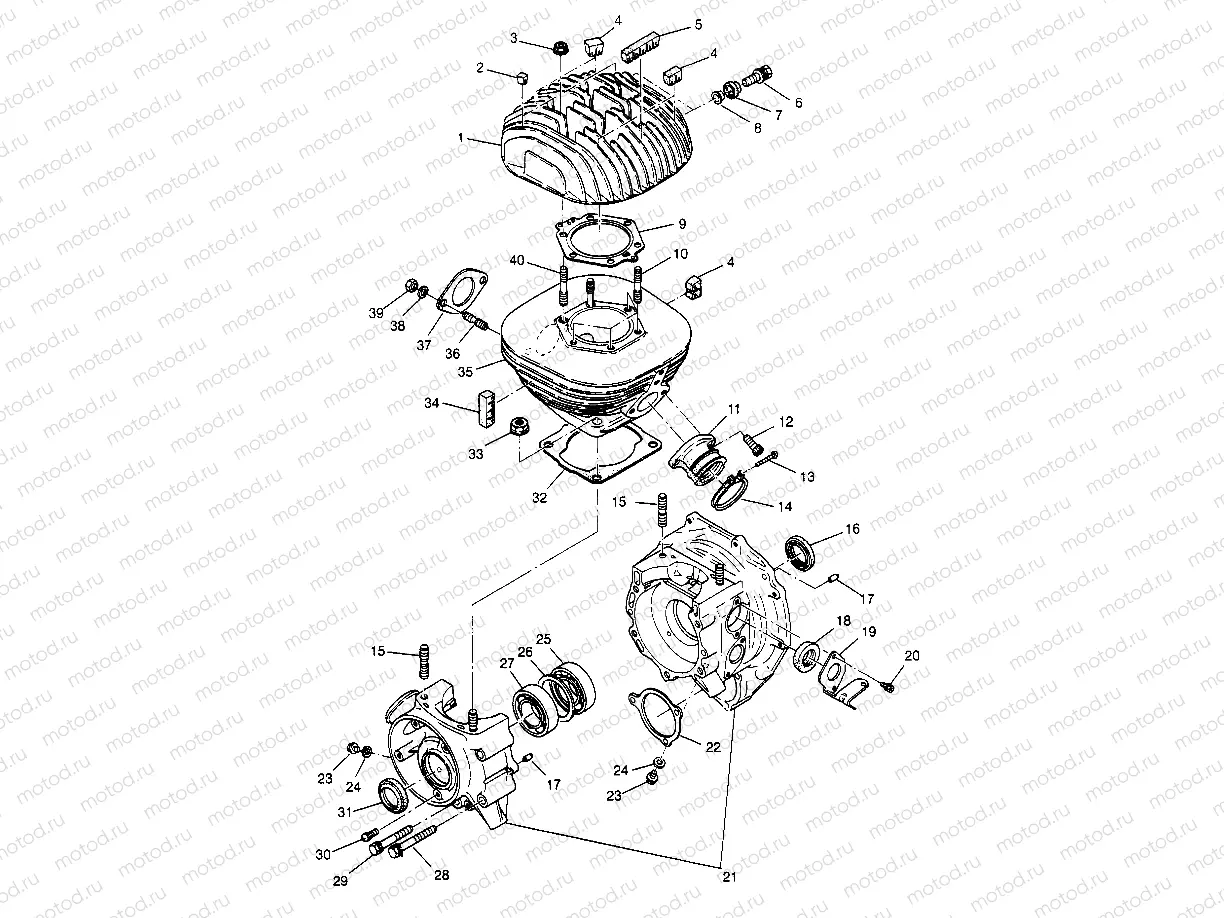CRANKCASE and CYLINDER 2x4 300 W947530 (4926742674C007) | CRANKCASE and CYLINDER 2x4 300 W947530 (4926742674C007)