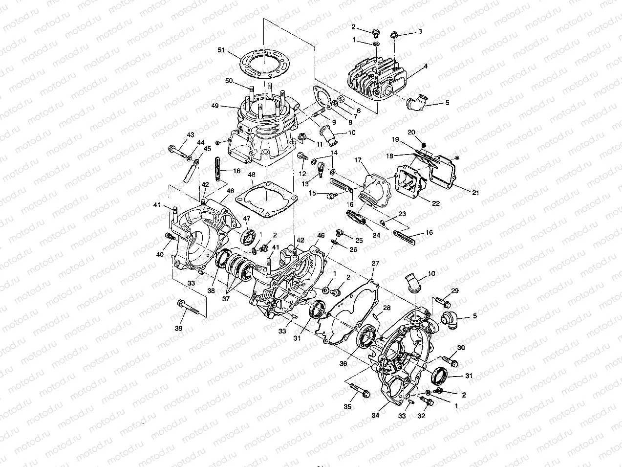 CRANKCASE and CYLINDER 2X4 350L W937539 (4924032403031A) | CRANKCASE and CYLINDER 2X4 350L W937539 (4924032403031A)