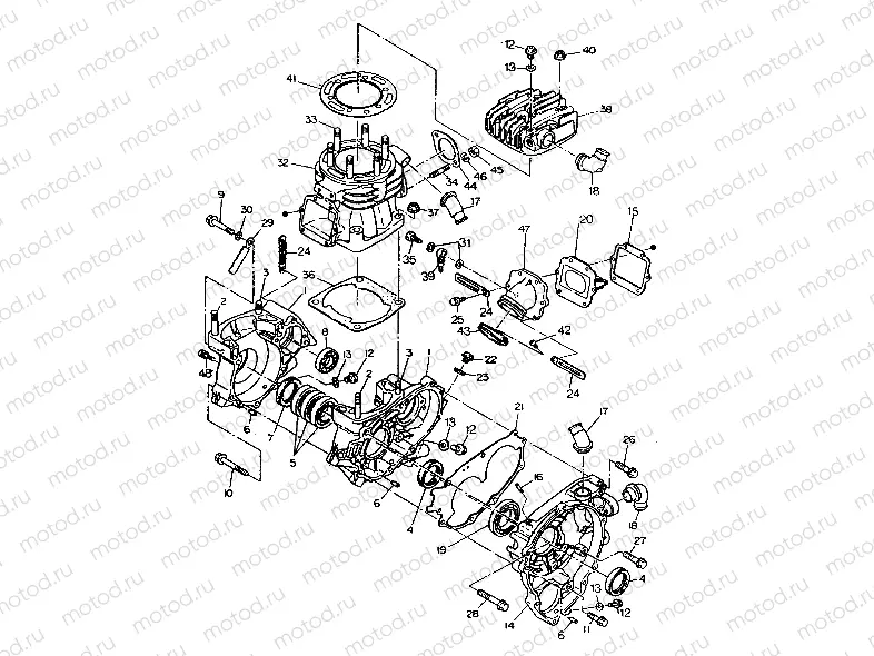 CRANKCASE and CYLINDER  350 2X4-Update (4919821982035A) | CRANKCASE and CYLINDER  350 2X4-Update (4919821982035A)