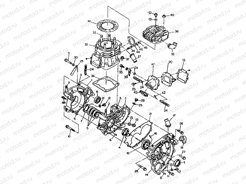 CRANKCASE and CYLINDER  350 4X4 - Update (4919831983041A) | CRANKCASE and CYLINDER  350 4X4 - Update (4919831983041A)