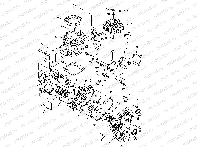 CRANKCASE and CYLINDER 350 4X4 / W928139 (4922832283037A) | CRANKCASE and CYLINDER 350 4X4 / W928139 (4922832283037A)