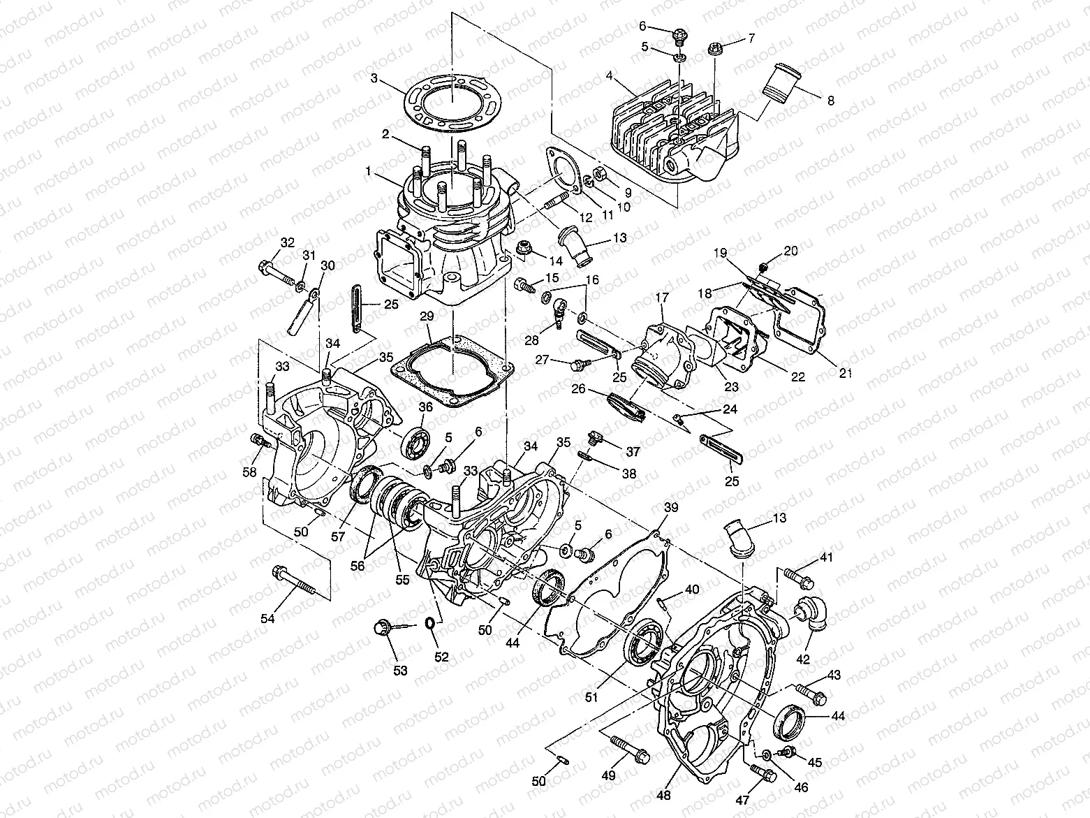 CRANKCASE and CYLINDER (400L) XPRESS 400L W97CA38C (4939603960D005) | CRANKCASE and CYLINDER (400L) XPRESS 400L W97CA38C (4939603960D005)