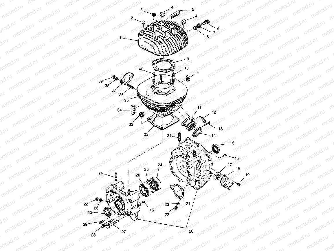 CRANKCASE and CYLINDER 4x4 300 W948130 (4926762676C012) | CRANKCASE and CYLINDER 4x4 300 W948130 (4926762676C012)