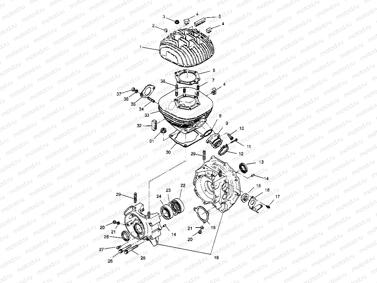 CRANKCASE and CYLINDER 4x4 300 W958130 (4930183018C013) | CRANKCASE and CYLINDER 4x4 300 W958130 (4930183018C013)