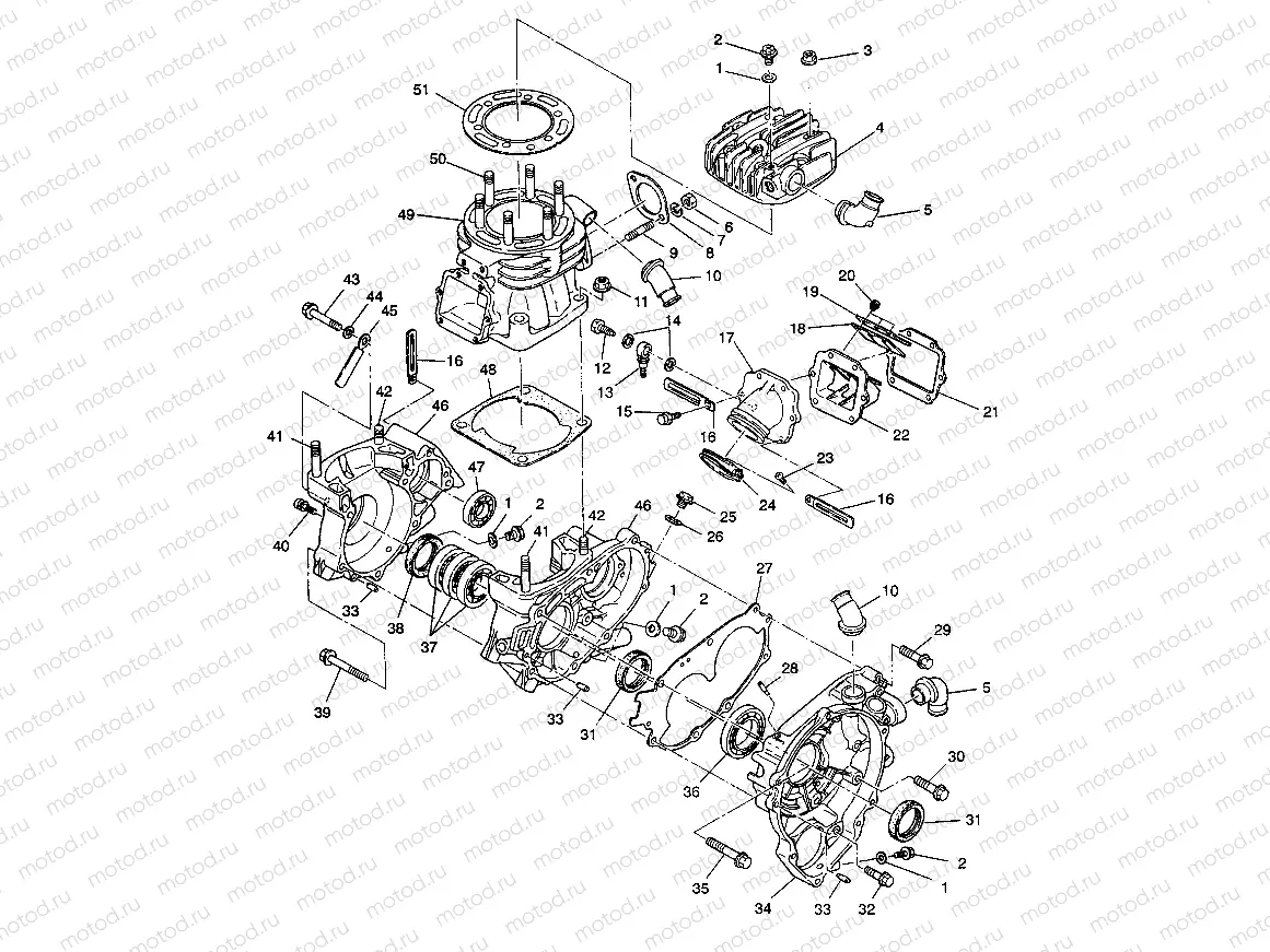 CRANKCASE and CYLINDER 4X4 350L W938139 (4924052405035A) | CRANKCASE and CYLINDER 4X4 350L W938139 (4924052405035A)