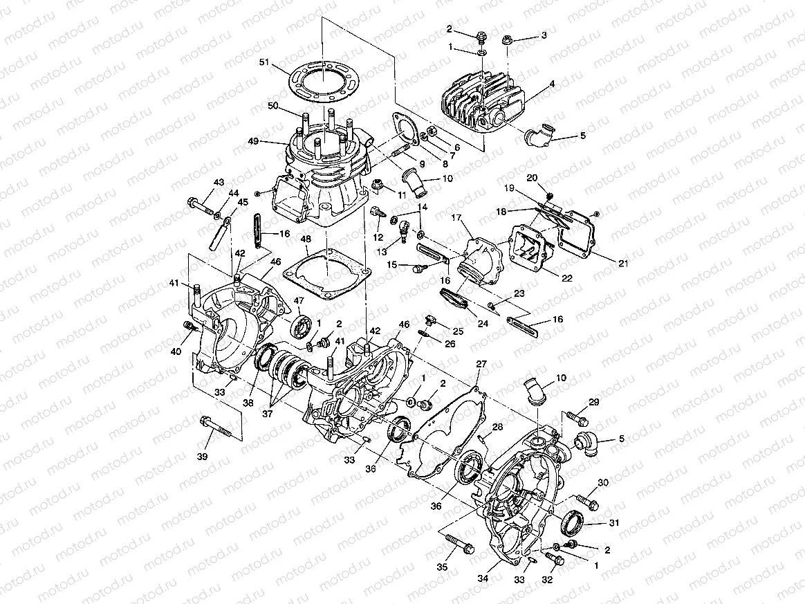 CRANKCASE and CYLINDER 6X6 350L W938739 (4924062406043A) | CRANKCASE and CYLINDER 6X6 350L W938739 (4924062406043A)