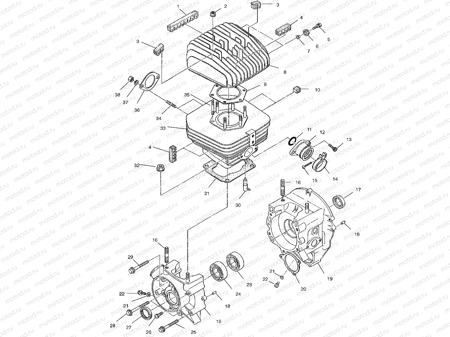 CRANKCASE and CYLINDER - A00BA25CA (4954825482C009) | CRANKCASE and CYLINDER - A00BA25CA (4954825482C009)