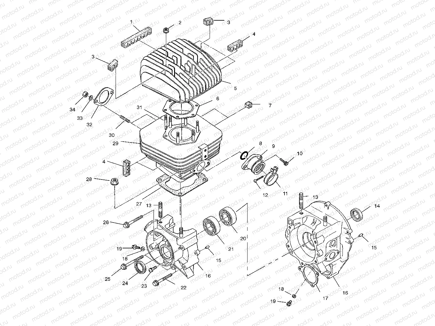 CRANKCASE and CYLINDER - A02CG25CA (4969856985C08) | CRANKCASE and CYLINDER - A02CG25CA (4969856985C08)