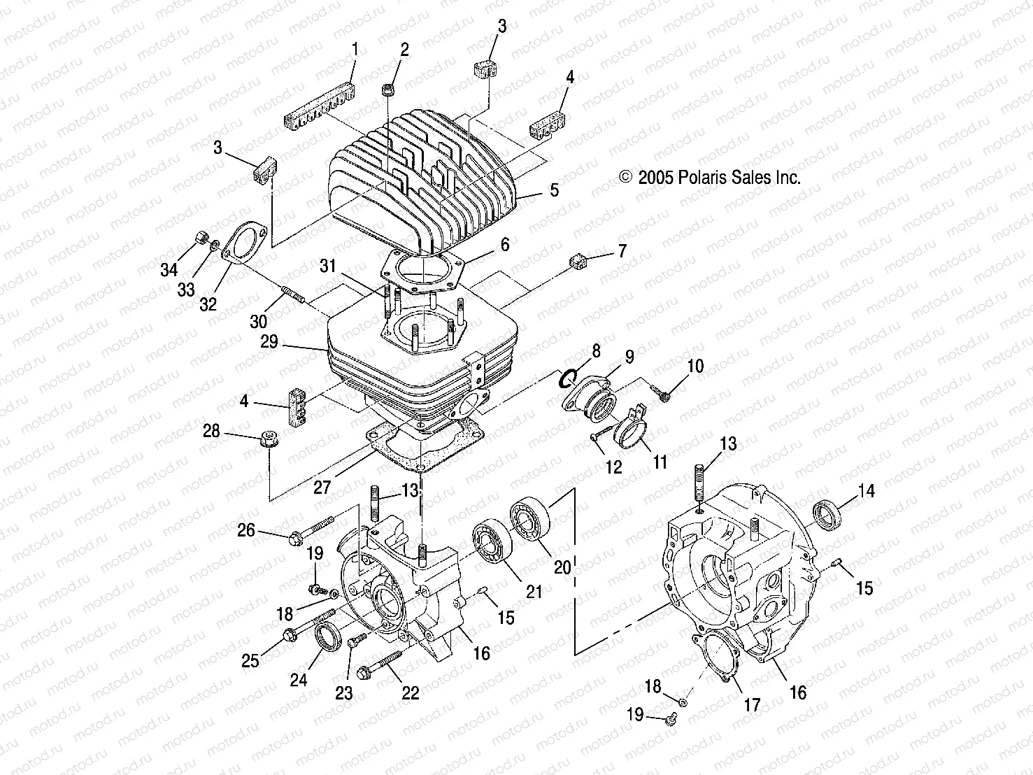 CRANKCASE and CYLINDER - A05BA25CA/CB (4999201499920149C05) | CRANKCASE and CYLINDER - A05BA25CA/CB (4999201499920149C05)
