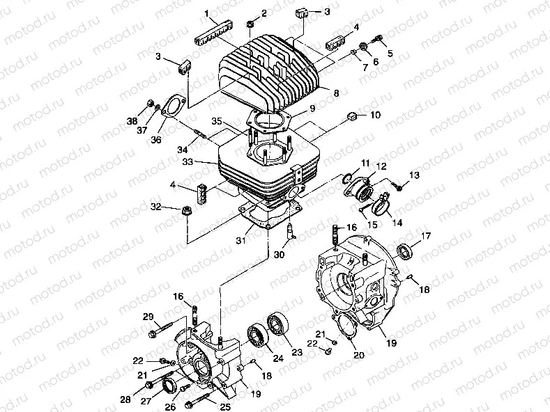 CRANKCASE and CYLINDER - A99AA25CA (4949594959c007) | CRANKCASE and CYLINDER - A99AA25CA (4949594959c007)