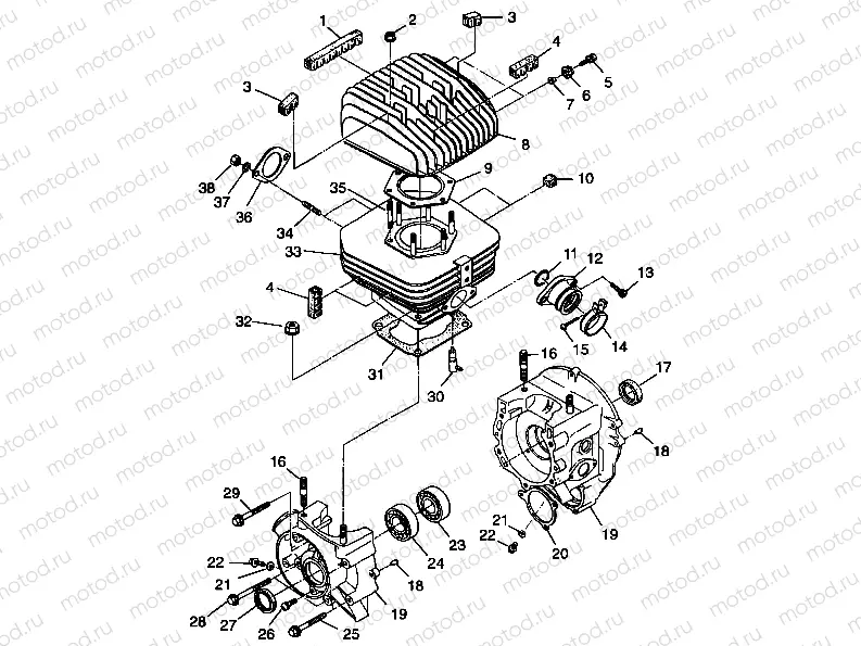 CRANKCASE and CYLINDER - A99BA25CA (4949574957c008) | CRANKCASE and CYLINDER - A99BA25CA (4949574957c008)