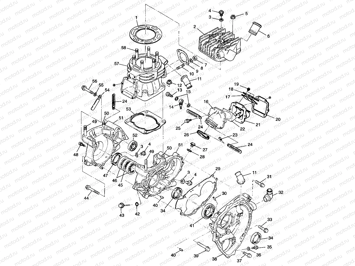 CRANKCASE and CYLINDER - A99BA38CA (4949534953c011) | CRANKCASE and CYLINDER - A99BA38CA (4949534953c011)