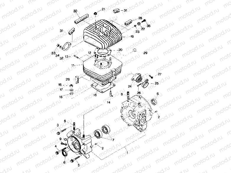 Crankcase and Cylinder Assembly (4913491349031A) | Crankcase and Cylinder Assembly (4913491349031A)