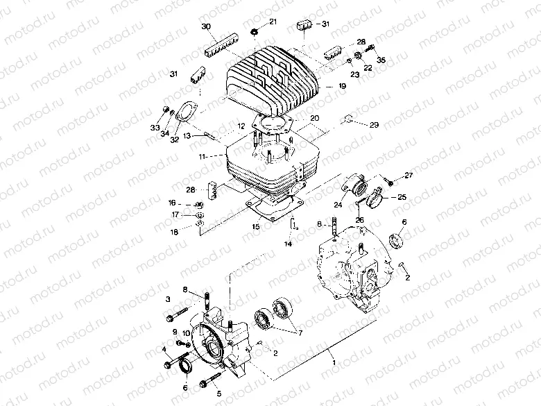 Crankcase and Cylinder Assembly (4913511351038A) | Crankcase and Cylinder Assembly (4913511351038A)