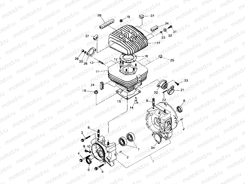 Crankcase and Cylinder Assembly (4914781478031A) | Crankcase and Cylinder Assembly (4914781478031A)